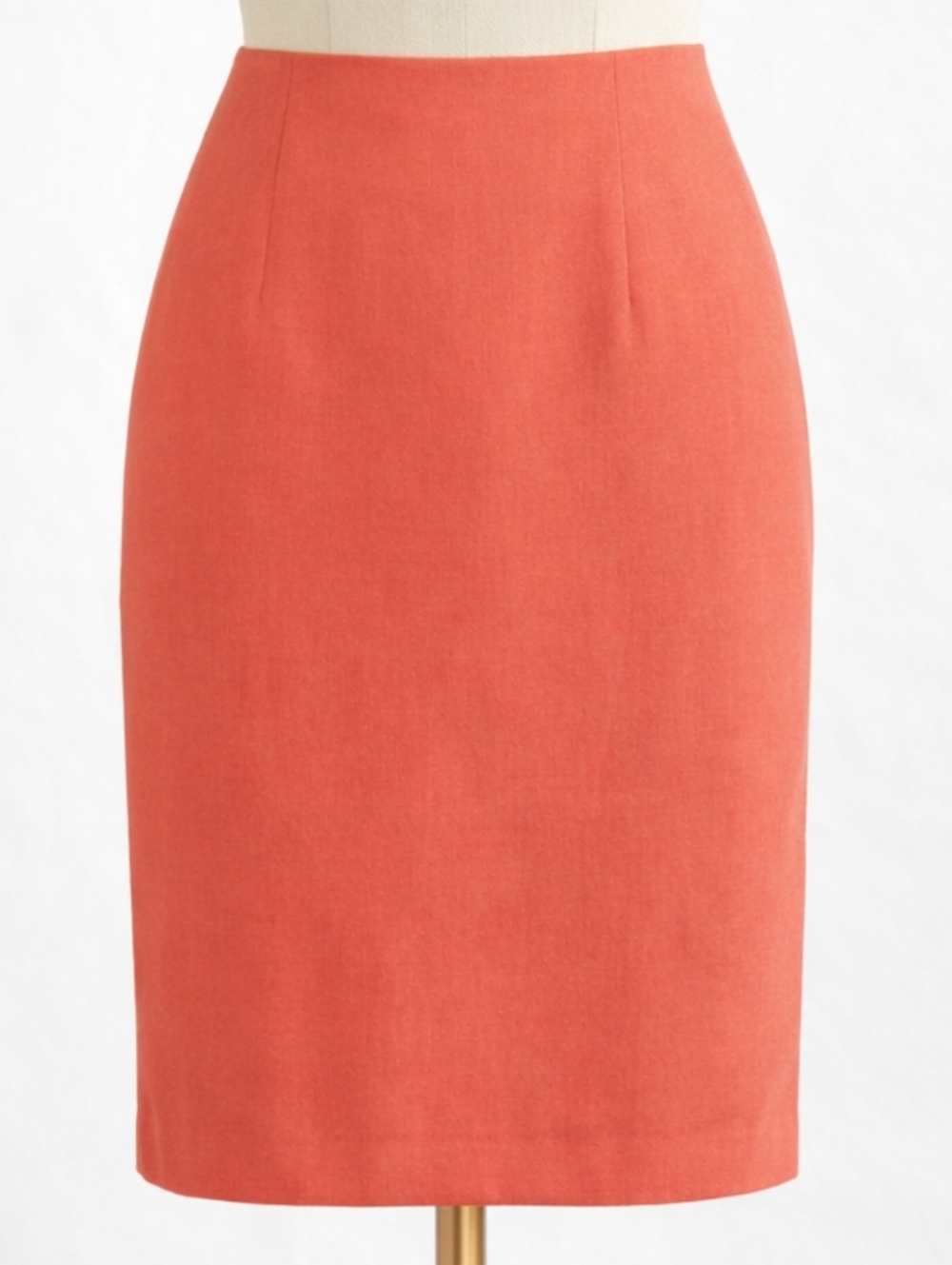 ERIC SIGNATURE Vintage Coral Linen Blend Pencil Skirt Tailored Minimalist Size 4